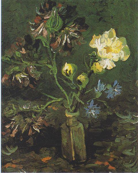 Vincent Van Gogh Vase with Forget-me-not and Peony China oil painting art